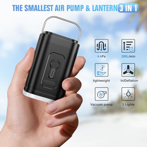 Mini Air Pump for Inflatables Portable, Electric Type-C Rechargeable Quickly Inflate Deflate for Pool Floats Air Mattress Swimming Ring Vacuum Storage Bags|B0CR31PFPN