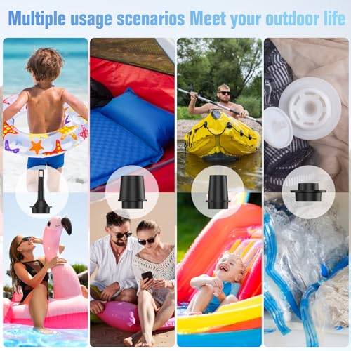 Mini Air Pump for Inflatables Portable, Electric Type-C Rechargeable Quickly Inflate Deflate for Pool Floats Air Mattress Swimming Ring Vacuum Storage Bags|B0CR31PFPN